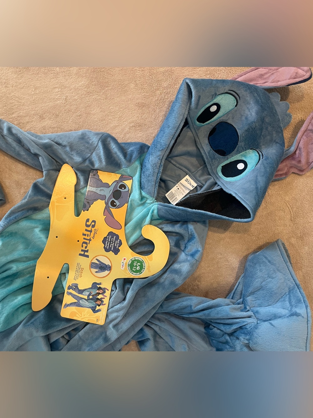Disney Blue Stitch Plush Hooded costume
